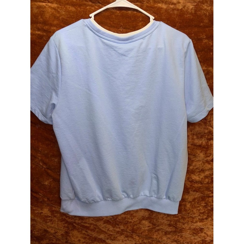 Alfred Dunner Womens Blue Embroidered Hummingbird Floral Shortsleevesweatshirt L - Picture 4 of 4